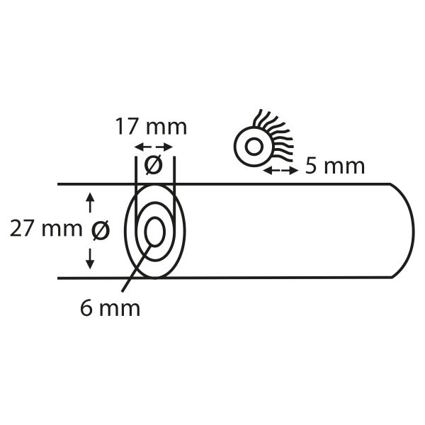 Copenhagen Pro aflakroller vilt - 5 mm poolhoogte - 5.5 cm - wit (4 stuks) - Afbeelding 2