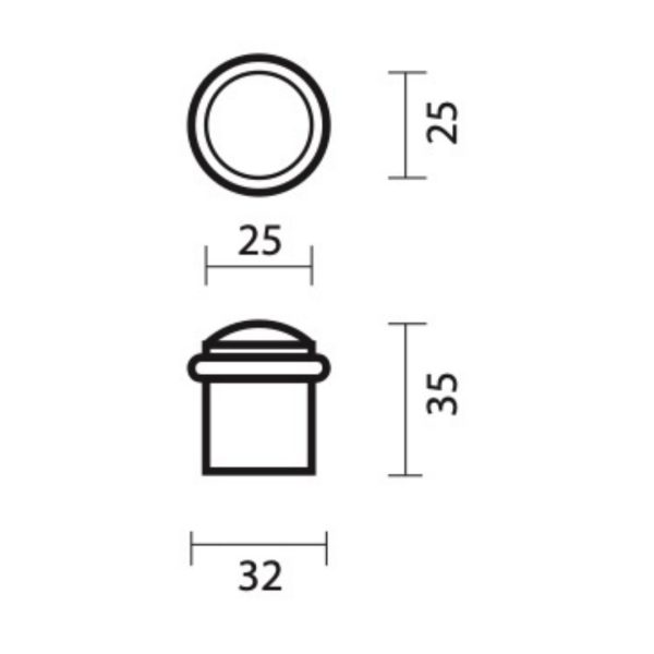 Vloerdeurstop MASSIEF INOX PLUS - Afbeelding 2