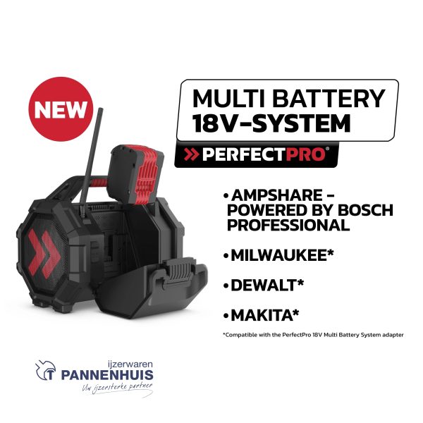 Perfectpro OCT-18V ROCKTAGON 18V DAB+/ FM / Bluetooth / Oplaadbaar / IP65 / AMP Share Bosch 18V / Makita, Milwaukee, Dewalt - Afbeelding 5