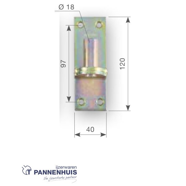 plaatduim ø 18mm - 40x120mm zwart nr 160/2 - Afbeelding 2