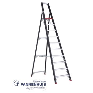 Altrex Taurus trapladder 10 treden – 235cm – 16,5kg zwart