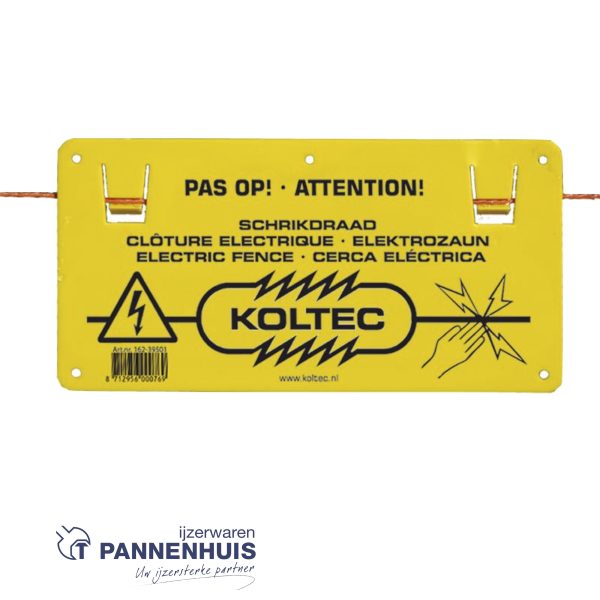 Koltec plaatjes "pas op schrikdraad"