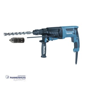 Makita HR2630TX12 SDS+ combihamer 26mm 800W + boor- en beitelset + boorkop