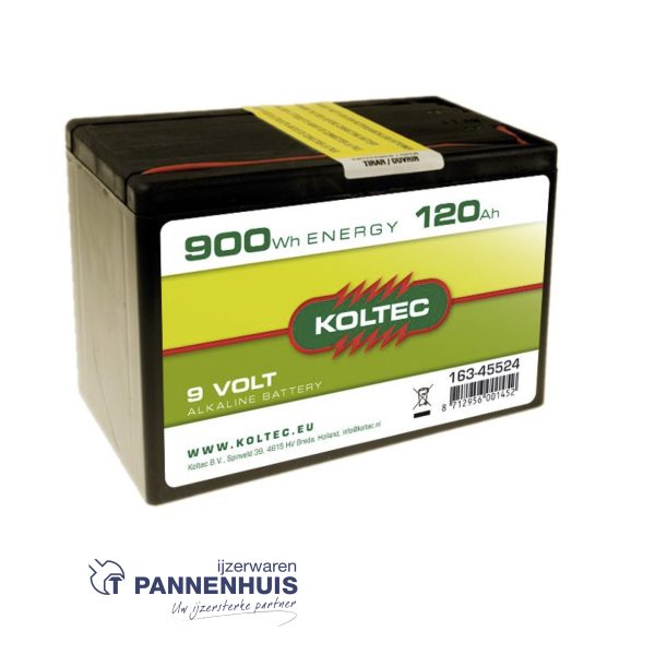 Koltec Batterij 9 Volt - 900 Wh 120 Ah, alkaline