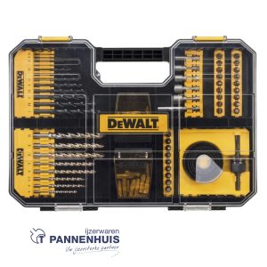 Dewalt 100-delige schroef- boren- en gatenzagenset in koffer, compatible met TSTAK-lade