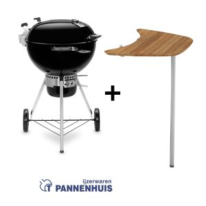 Weber Master-Touch GBS Premium E-5770-houtskoolbarbecue van 57 cm Black + Zijtafel 17638 (nr3)