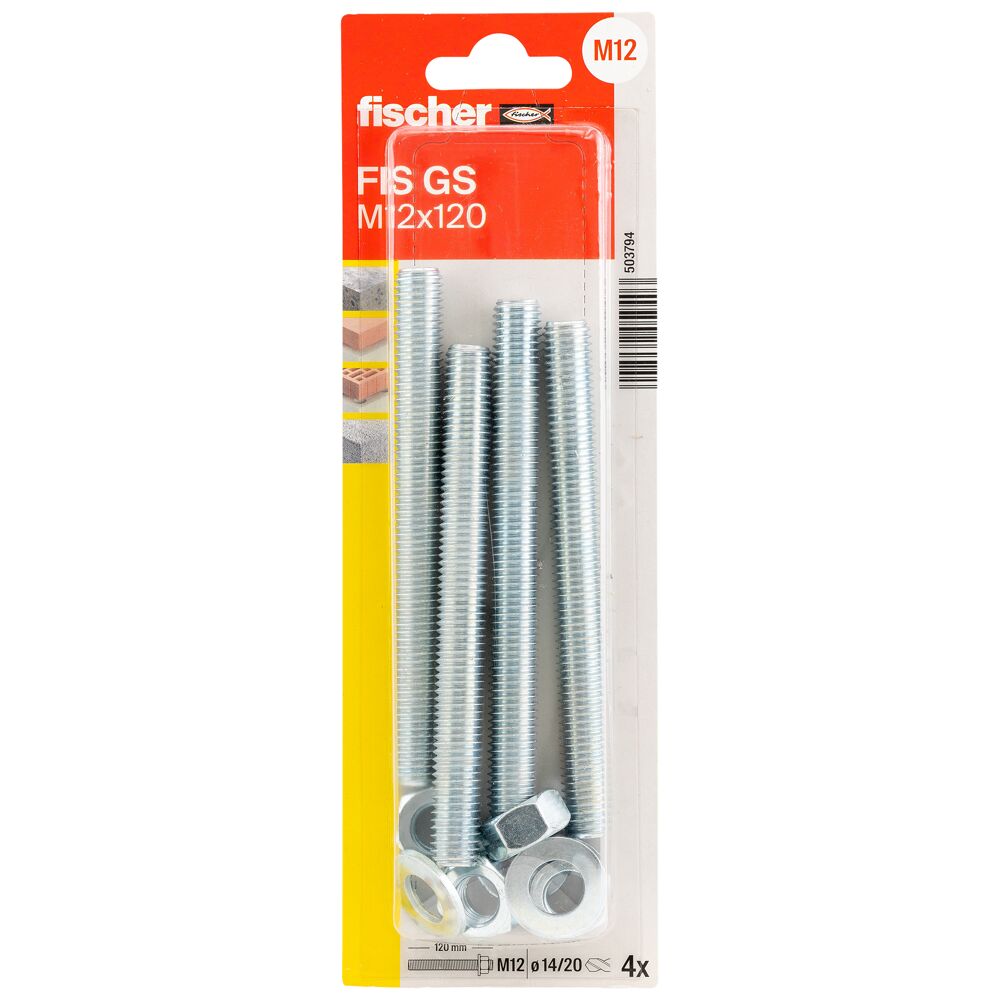 fischer Draadstang FIS GS M12X120 K NV (blister) - Afbeelding 2
