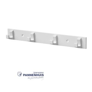gemonteerde jashaak 4 haken wit