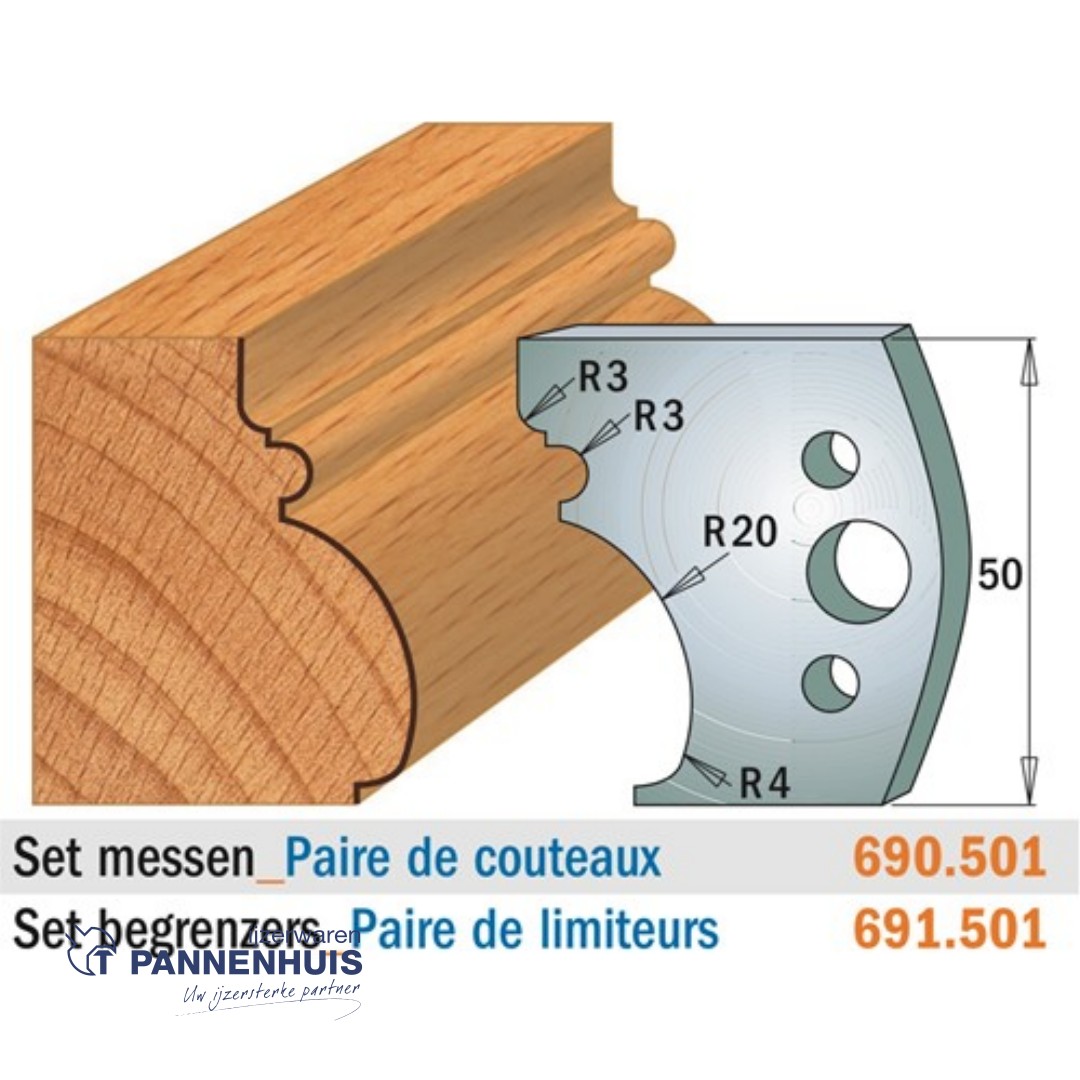 CMT Profielmessen I=50x4mm 2 stuks nr.501