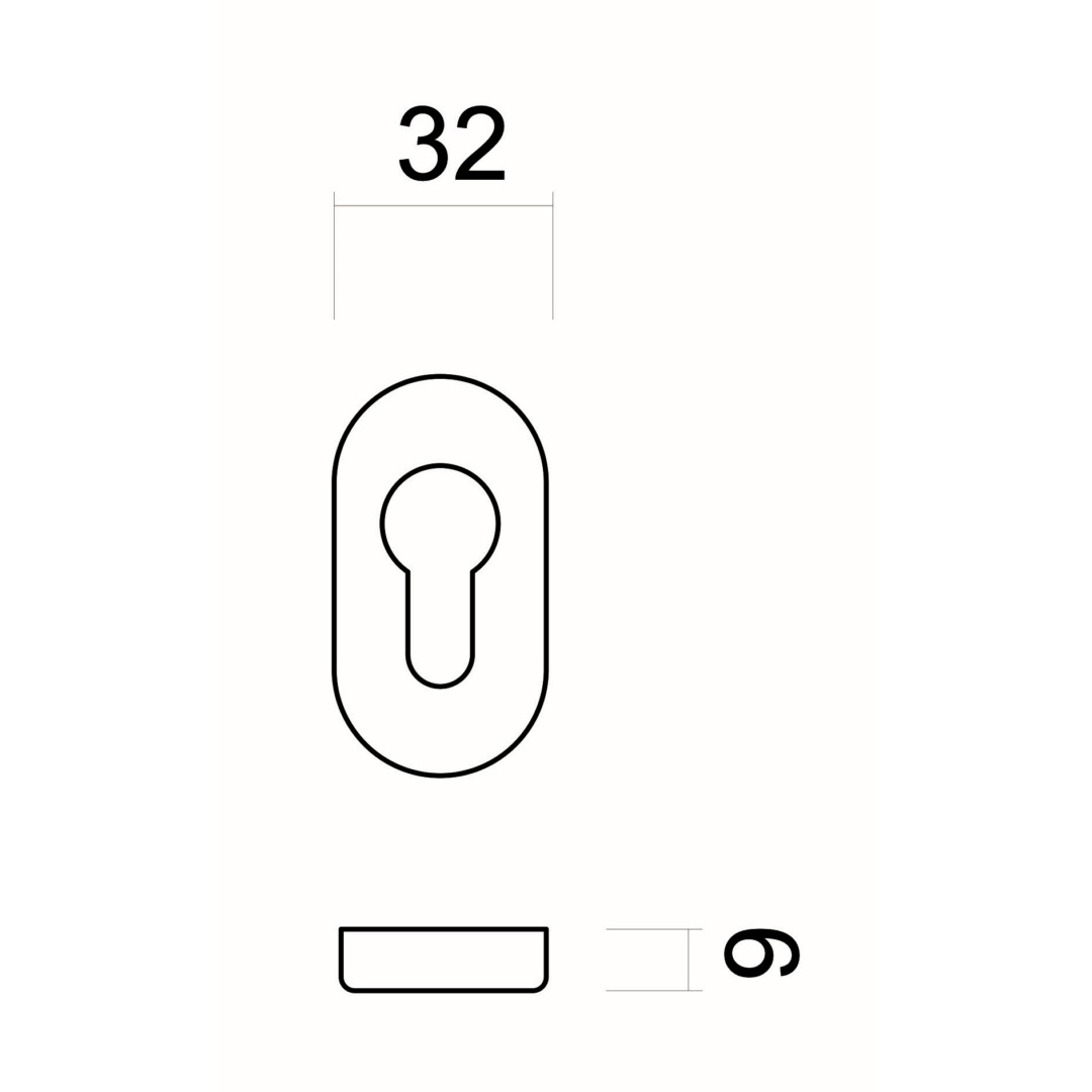 Sleutelplaatje Cilinder OVAAL SHAPE INOX PLUS - Afbeelding 2