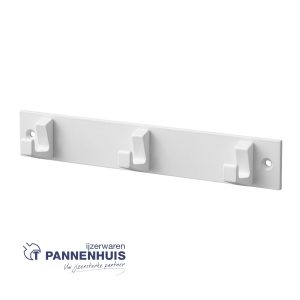 gemonteerde jashaak 3 haken wit (0653)