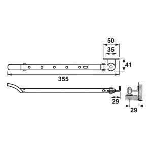 Axa raamuitzetter habilis RVS  30 cm. IVANA