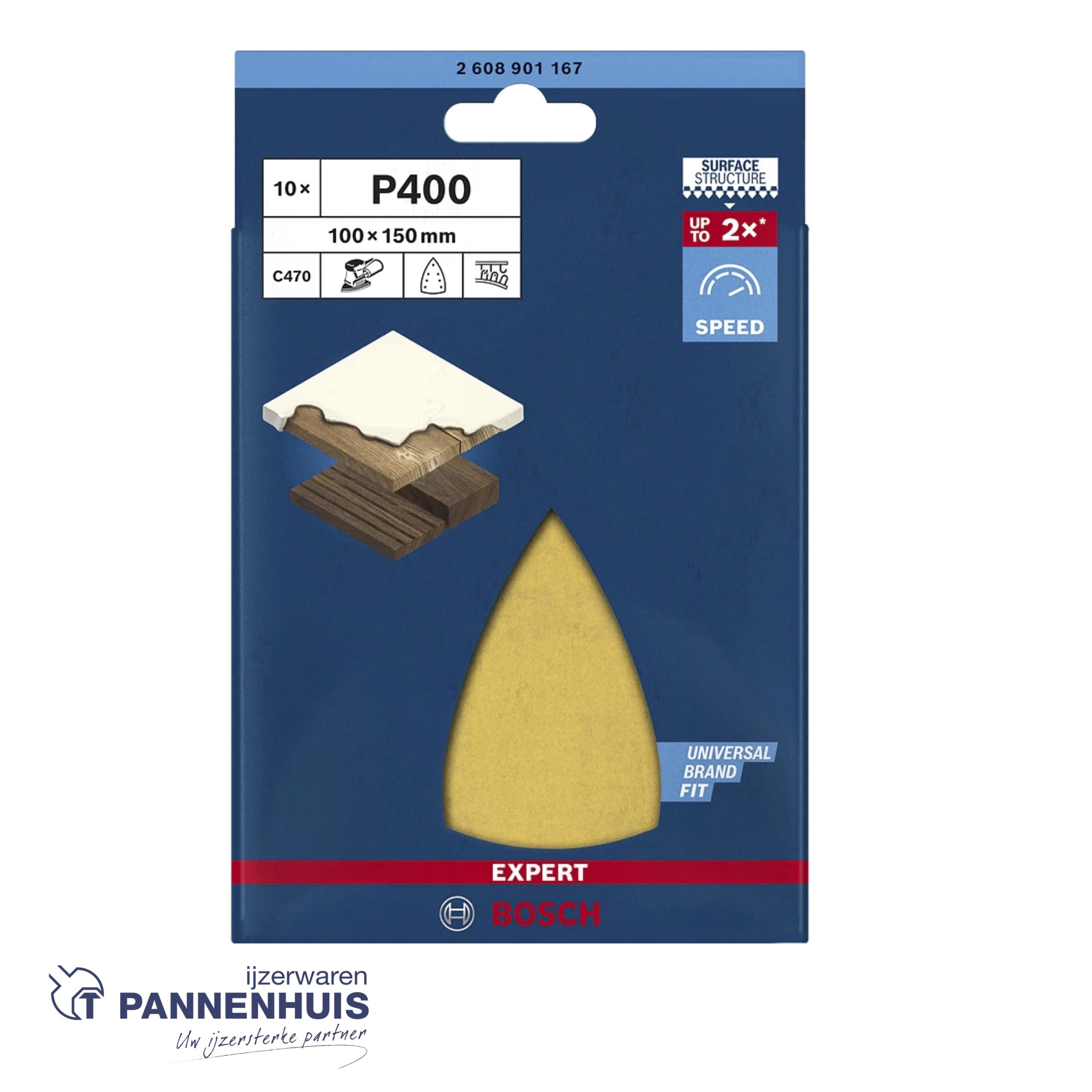 Bosch Schuurvel C470 100x150, K400, 7 gtn 10x - Afbeelding 2