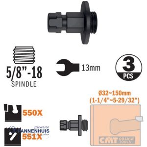 CMT Adapter voor alle type gatzagen Ø32-150mm