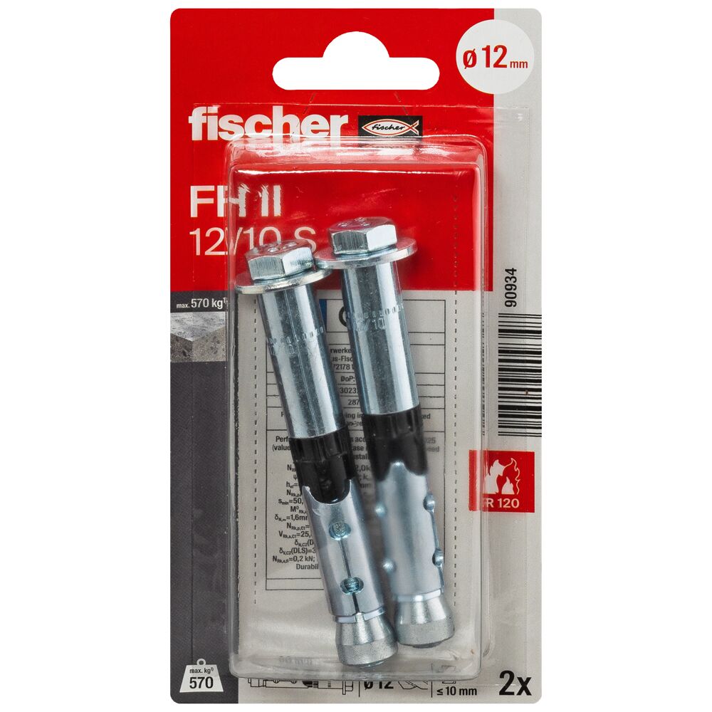 Fischer Veiligheidsanker FH II 12/10 S K NV (blister) - Afbeelding 2
