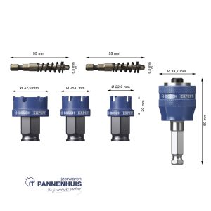Bosch 6-delige P-C set Carbide Sheet Metal 22/25/32