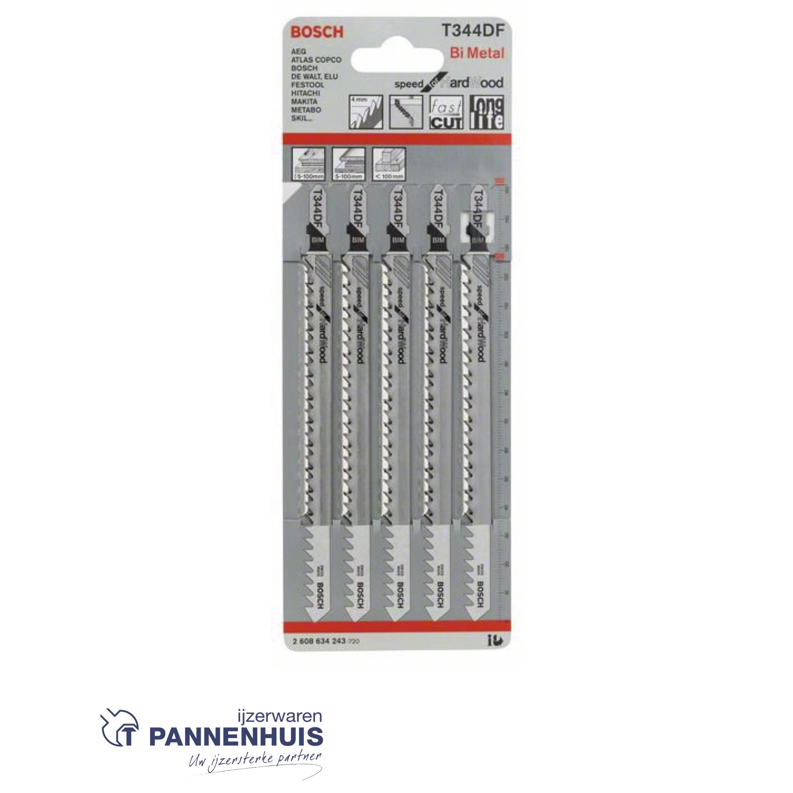 Bosch Decoupeerzaagblad T344 DF Speed for Hard Wood 5x - Afbeelding 2