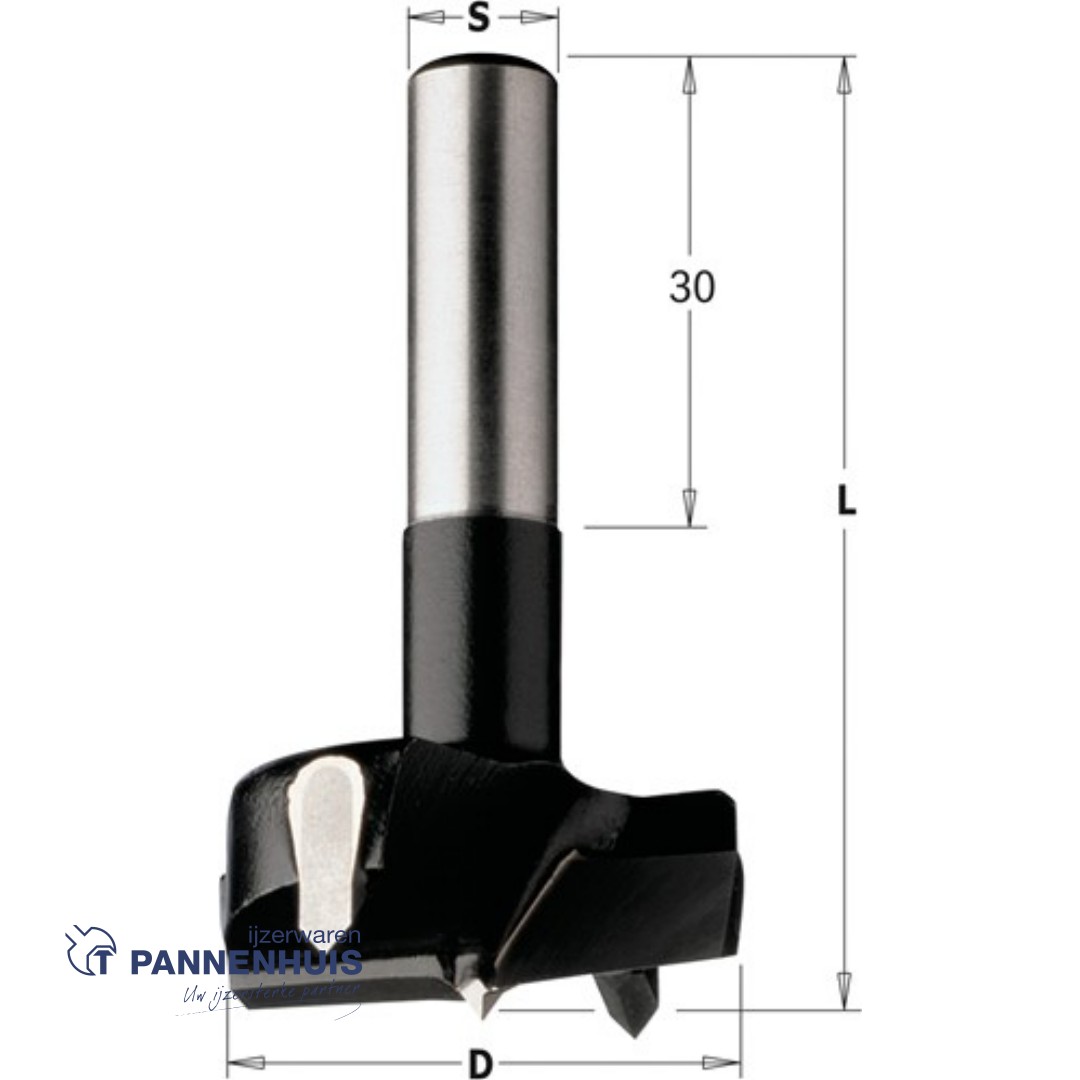 CMT Cilinderkopboor rechts D=25 LT=57 S=8x30 Z2+V2 RH HW
