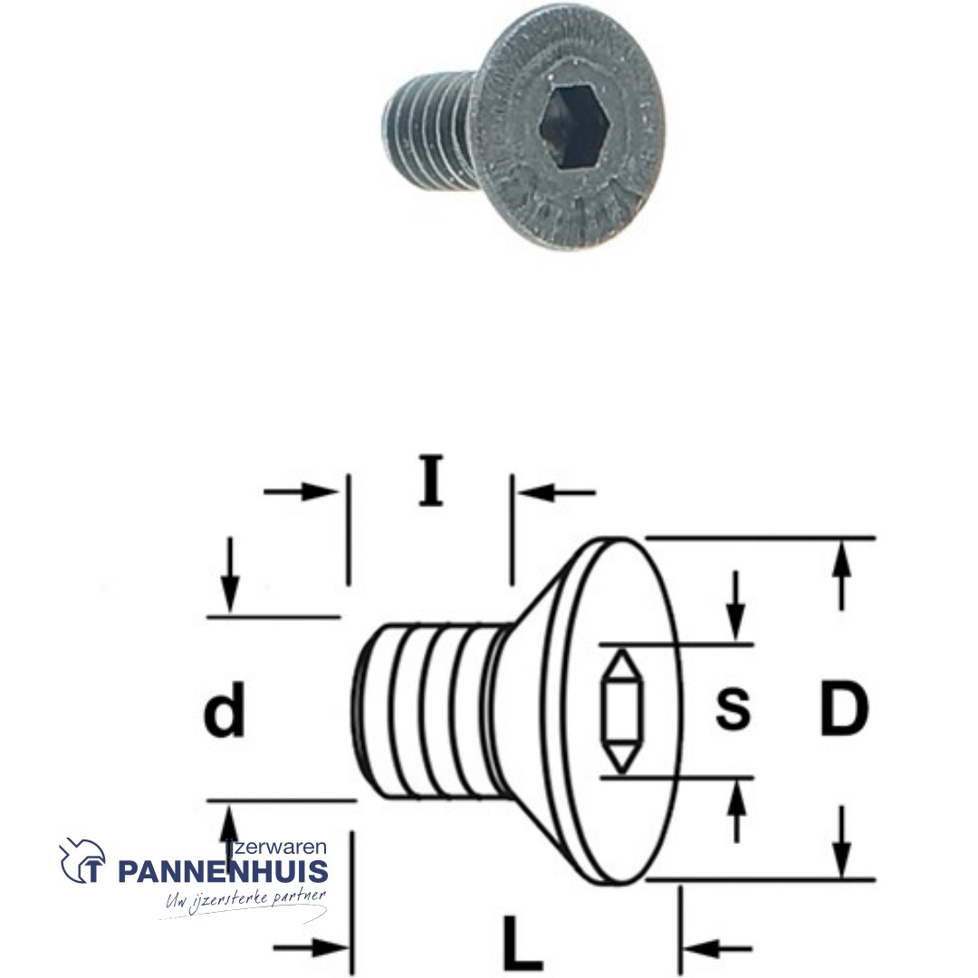 CMT Consche inbusbout M4 x 4 mm