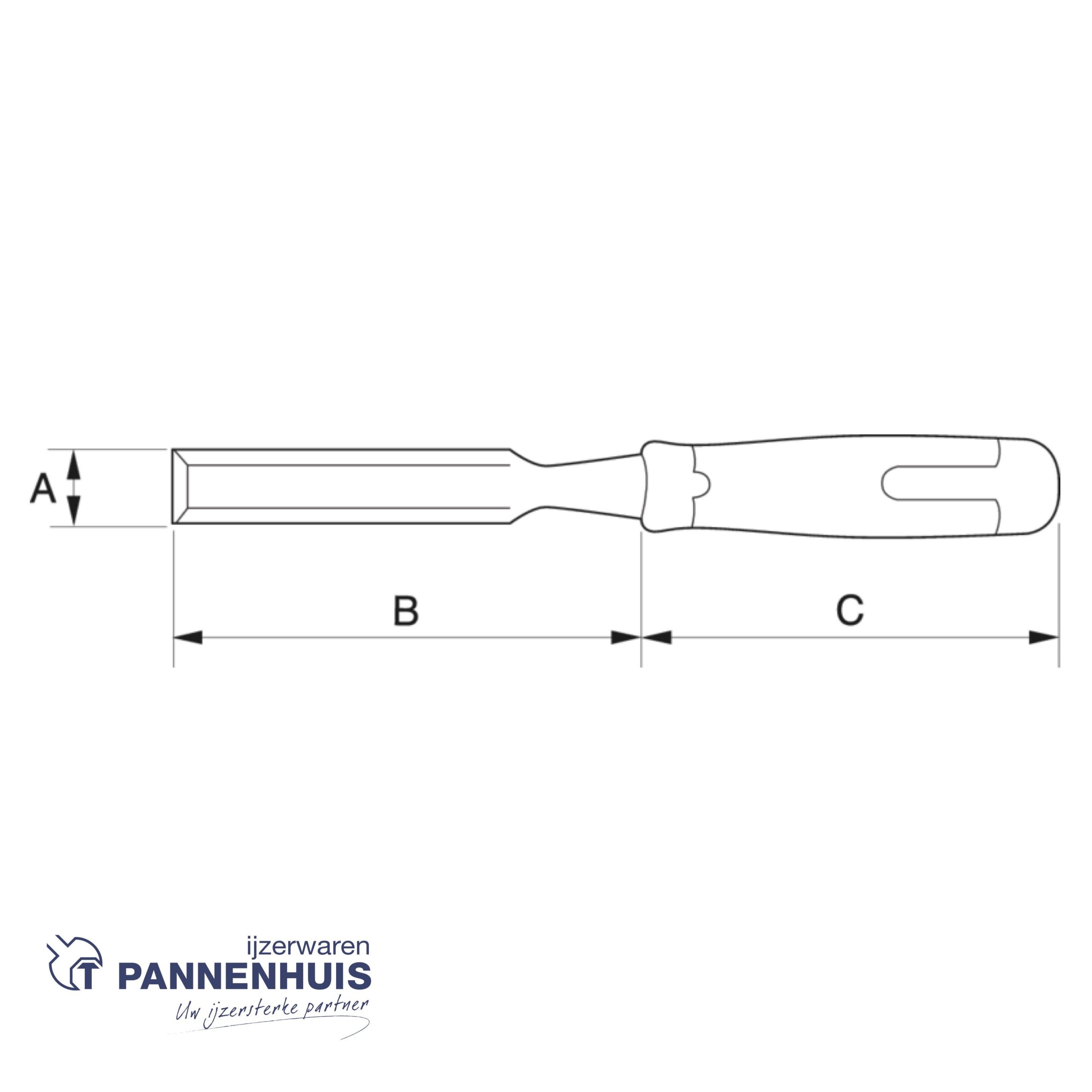 Bahco Steekbeitel voor hout rubber handgreep 12 mm - Afbeelding 5