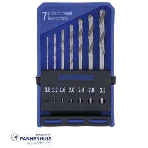 Dremel 628, Borenset 7 stuks 0, 8-3, 2 mm