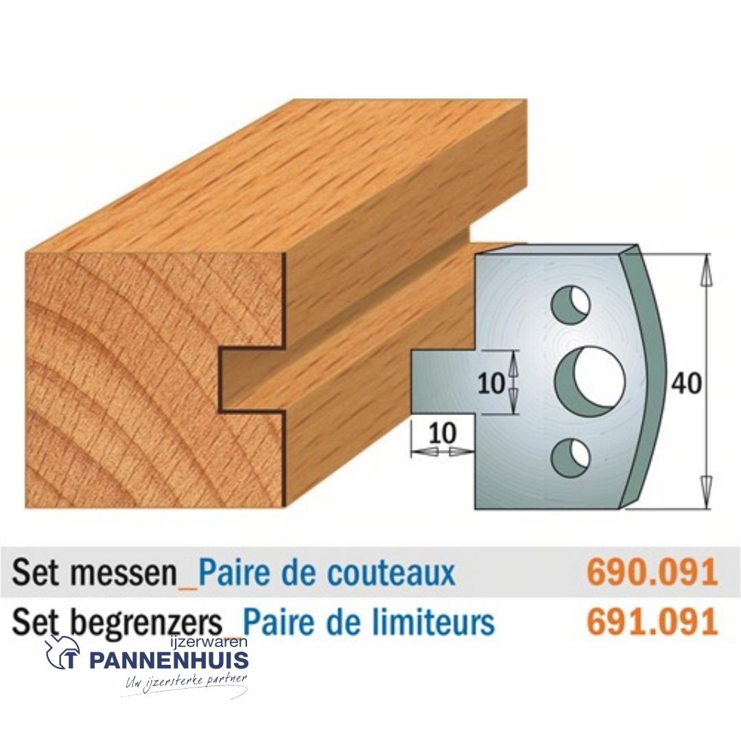 CMT Profielmessen I=40x4mm 2 stuks nr.091