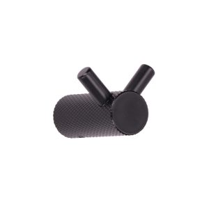 Kapstokhaak dubbel Zwart mat (150 6)