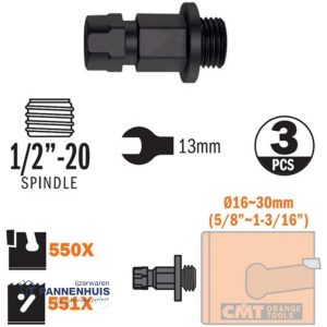 CMT Adapter voor alle type gatzagen Ø16-30mm