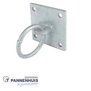 Aanlegring zwaar 100×100 ø 70mm op plaat