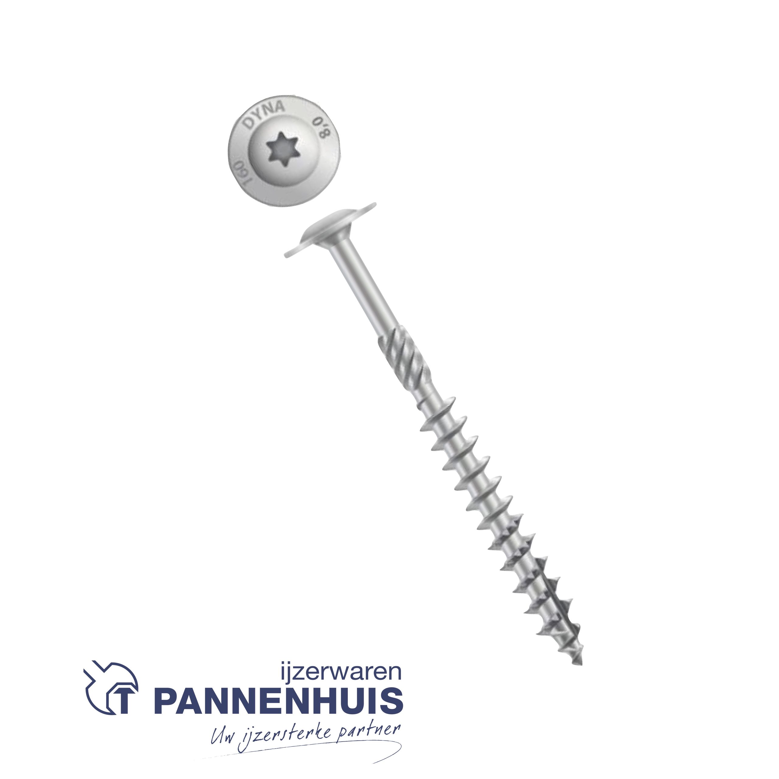 Houtbouwschroef tellerkop TX-30 6.0X160/80 + snijpunt (50)