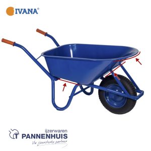 Ivana Kruiwagen staal ronde buis extra versterkt 85L. 4ply