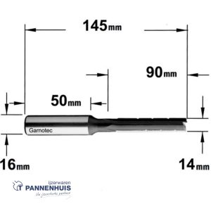 langgatboor 14mm schacht 16/50mm rechts