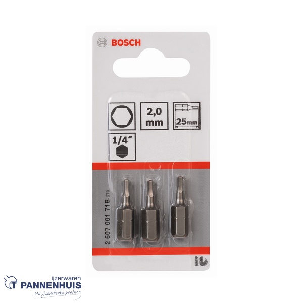 Bosch Schroefbit extra-hard HEX 2, 25 mm 3x - Afbeelding 2
