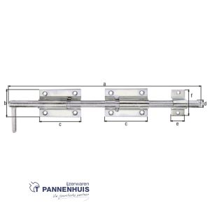 bajonetgrendel 40cm nr 196/kz verzinkt