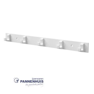gemonteerde jashaak 5 haken wit