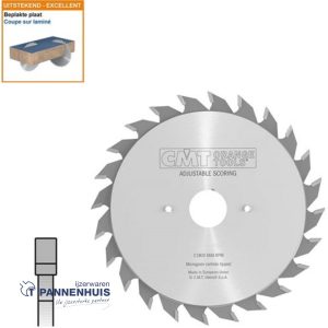 CMT Twee-delige HW voorritszaag HW 100x20x2,8-3,6  Z20 MDF, HDF