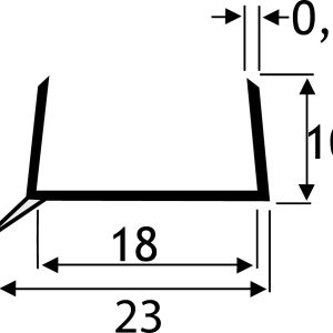 sokkel u profiel 18mm wit (4,10m per lengte)