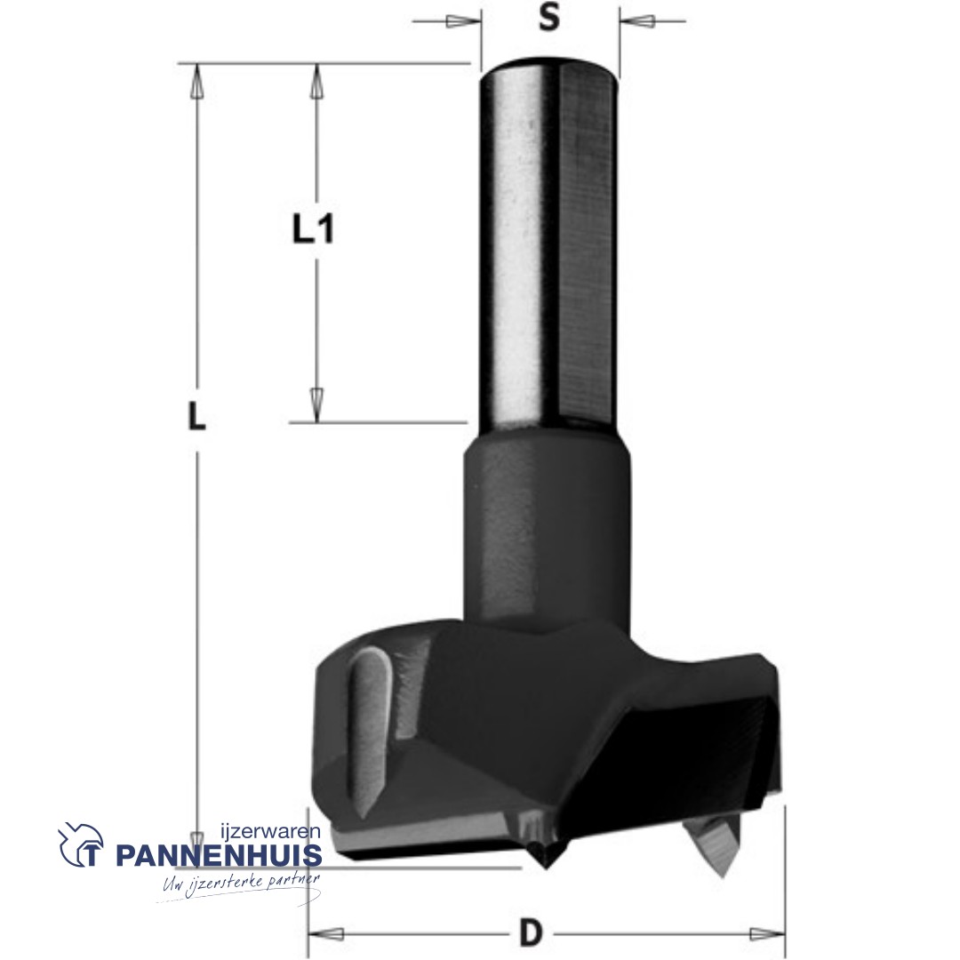 CMT Cilinderkopboor rechts D=35 LT=57,5 S=10x26 Z2+V2 RH HW