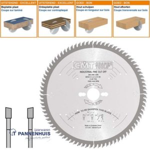 CMT Cirkelzaag fijne afwerking HW 250x30x3,2 Z80 Massieve houtsoorten
