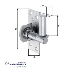 Plaatduim ø 16mm verstelbaar INOX