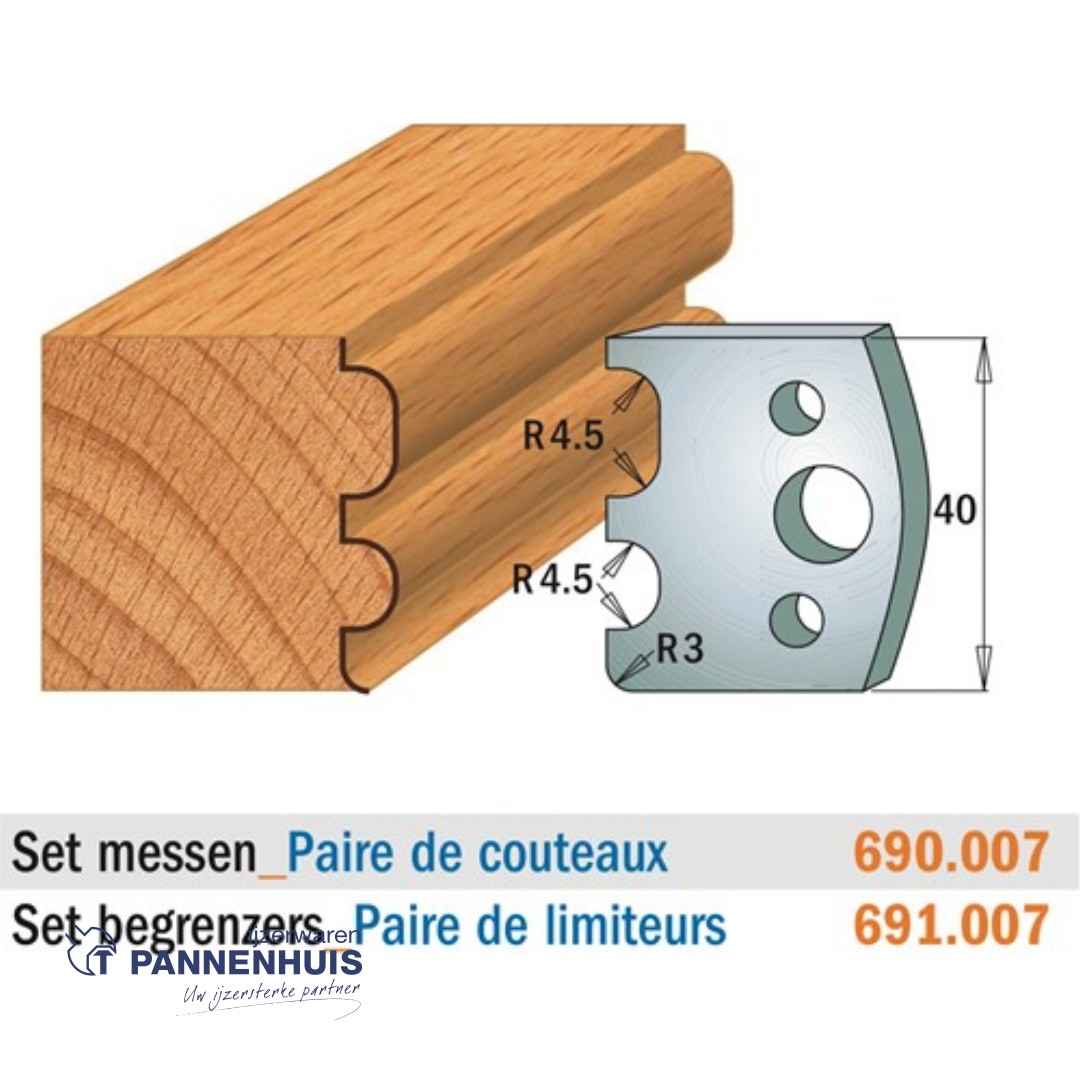CMT Profielmessen I=40x4mm 2 stuks nr.007