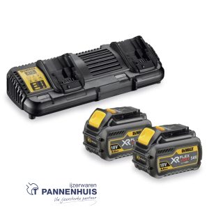 Dewalt DCB132X2 54V XR Accu starterspakket 2x 9,0Ah accu’s en duolader