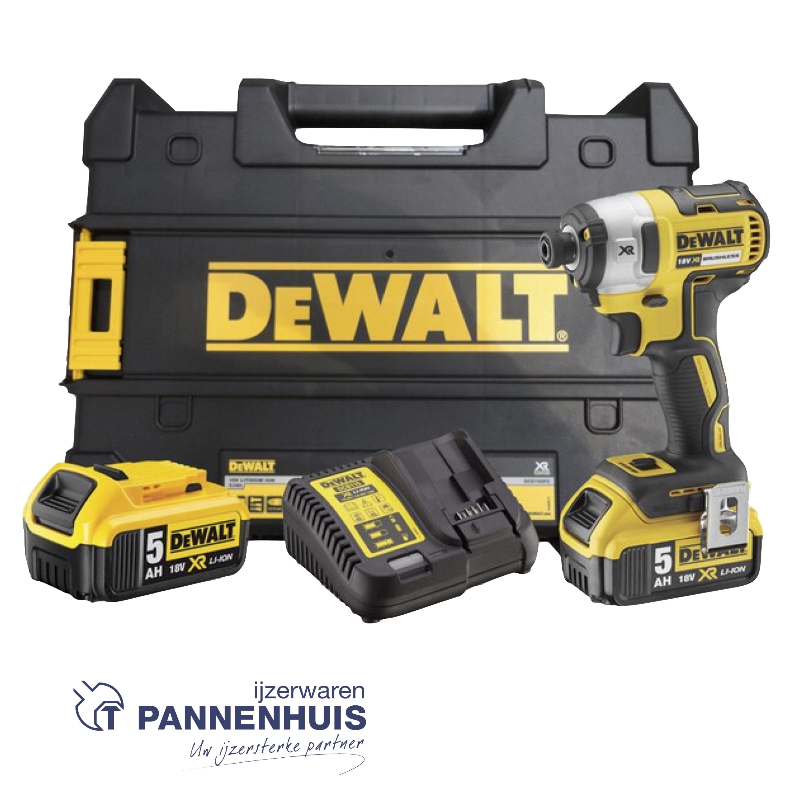 Dewalt DCF887P2 18V XR Brushless Slagschroevendraaier met 2x 5,0Ah accu's in TSTAK