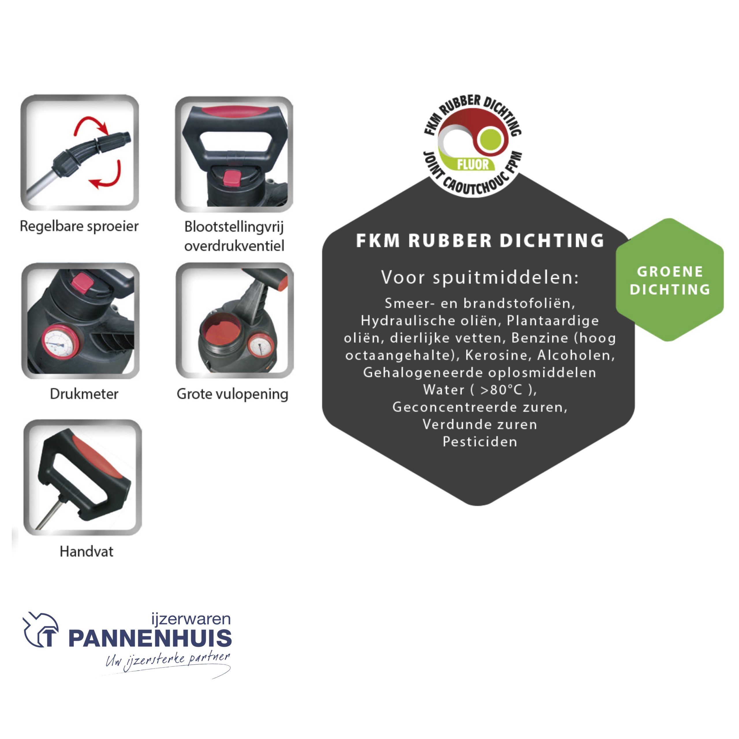 Polet Druksproeier 5L Viton dichting - Afbeelding 2