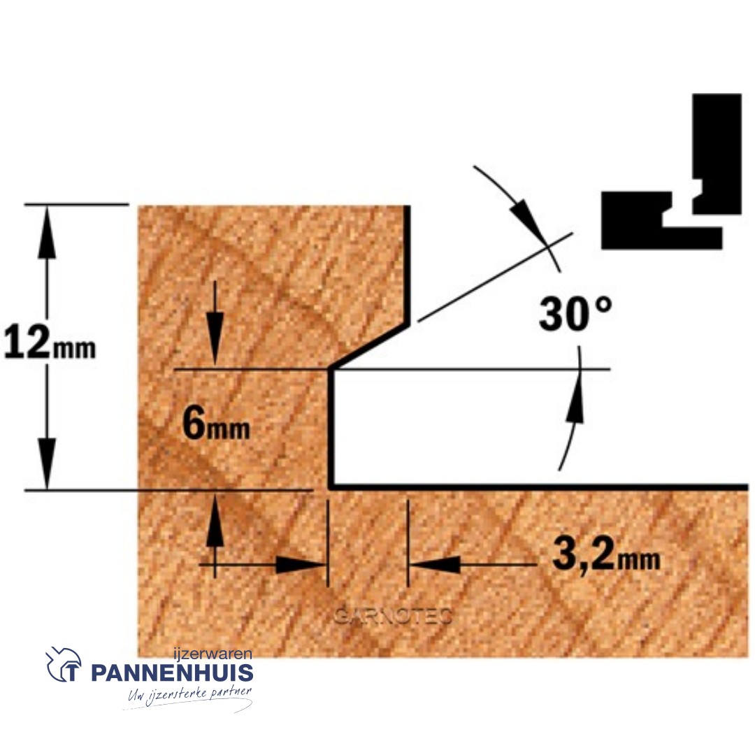 CMT Ladenfrees, HW D=31,7 x 12,7mm L=44 S=8 Z2 - Afbeelding 3