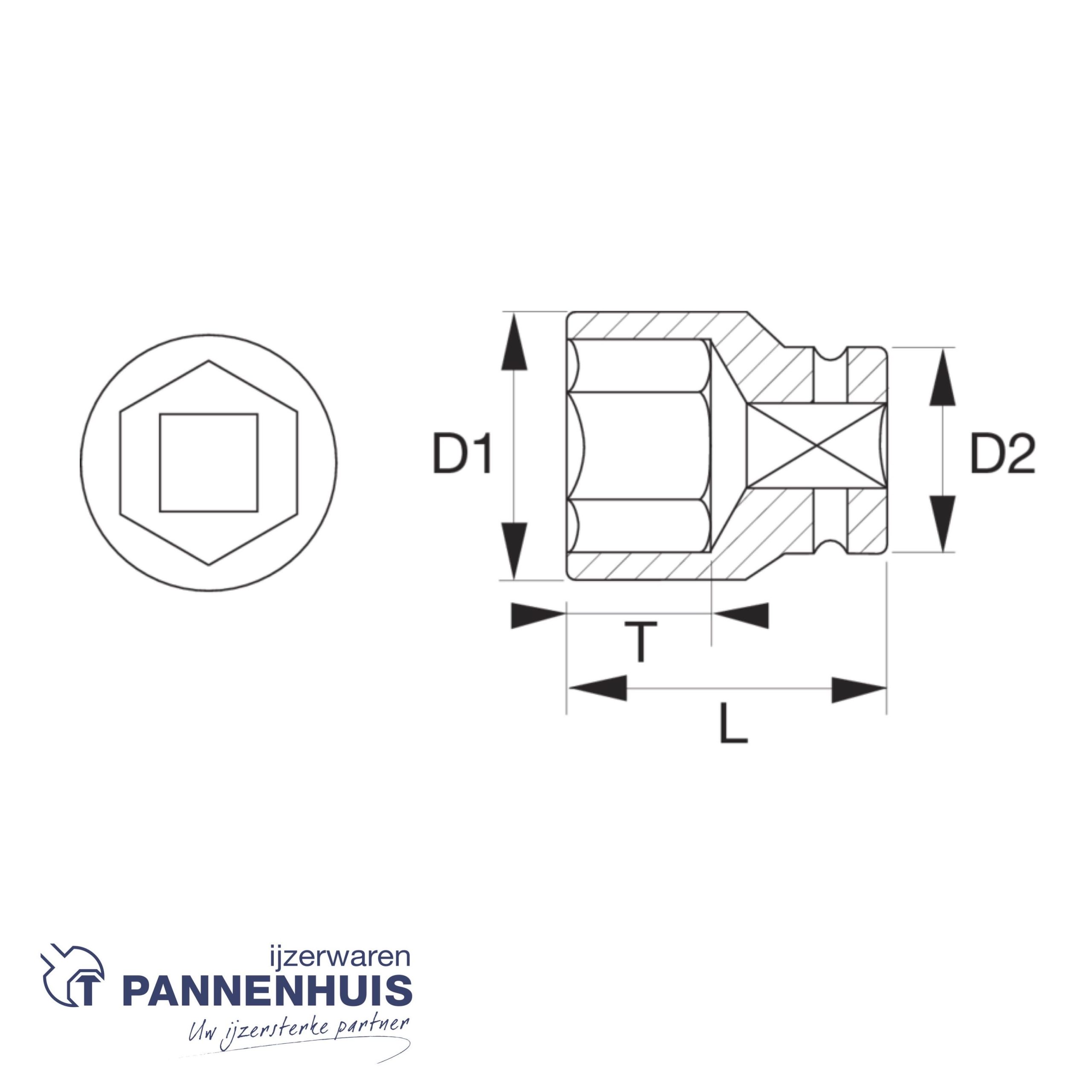 Bahco Dop 1/2" zeskant gepolijst 30 mm - Afbeelding 3