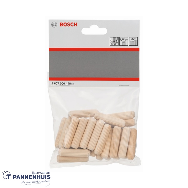 Bosch Houten deuvel gegroefd 10 x 40 mm 30x - Afbeelding 2