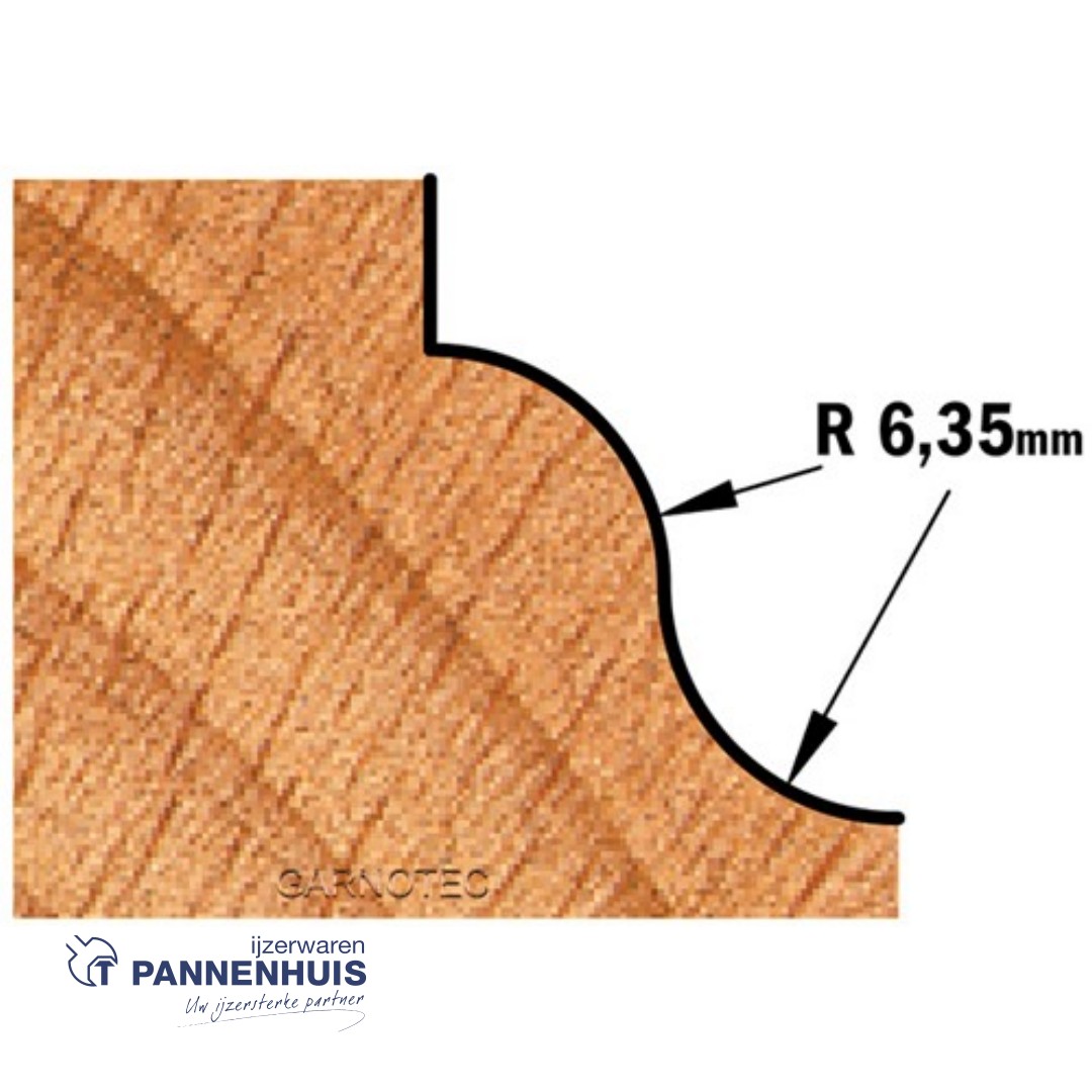 CMT Profielfrees met kogellager, HW D=38,1 x 17.3mm R=6,4 L=59 S=8 Z2 - Afbeelding 3
