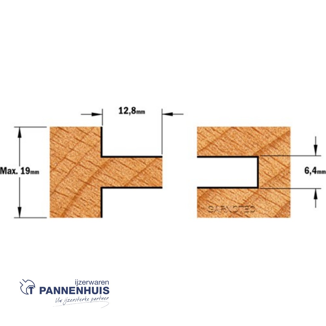 CMT Tand- en groeffrezenset HW D=47,6 x 19mm S=12 Z2 - Afbeelding 3
