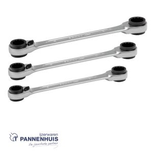 Bahco Ringratelsleutelset 4-in-1 – 3-delig – etui